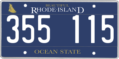 RI license plate 355115
