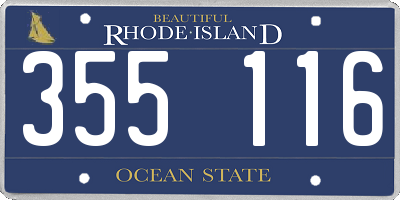 RI license plate 355116