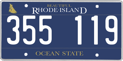 RI license plate 355119