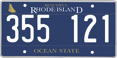 RI license plate 355121