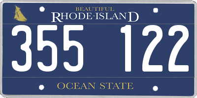 RI license plate 355122