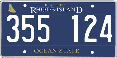 RI license plate 355124