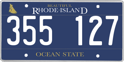 RI license plate 355127