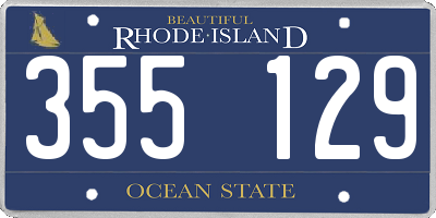 RI license plate 355129