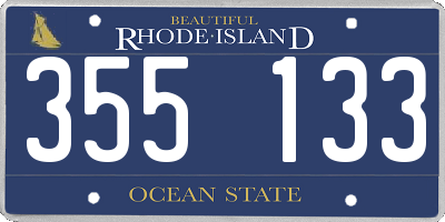 RI license plate 355133