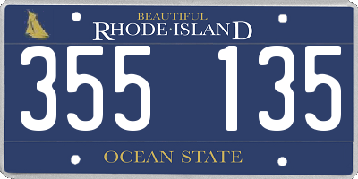RI license plate 355135