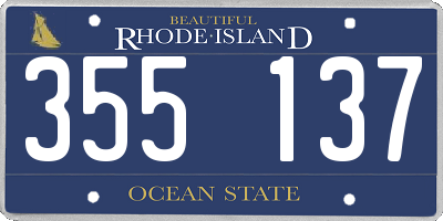 RI license plate 355137