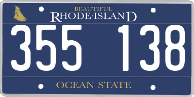 RI license plate 355138