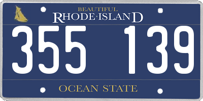 RI license plate 355139
