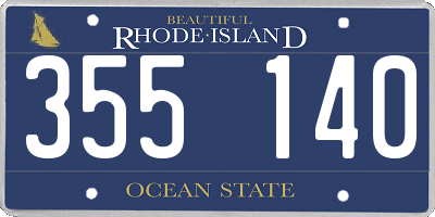 RI license plate 355140