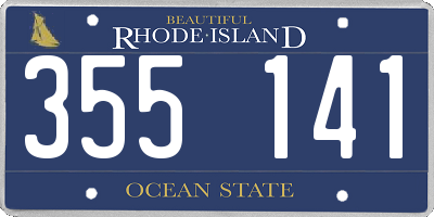 RI license plate 355141