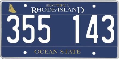 RI license plate 355143