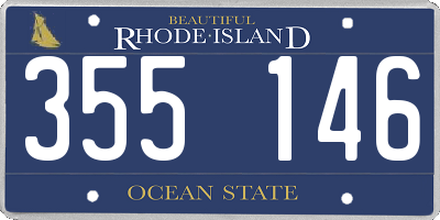 RI license plate 355146