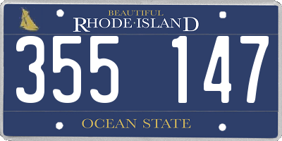 RI license plate 355147