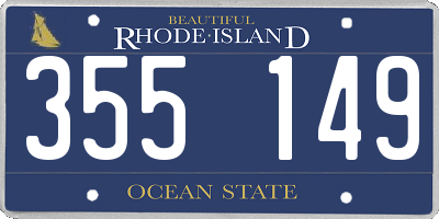 RI license plate 355149