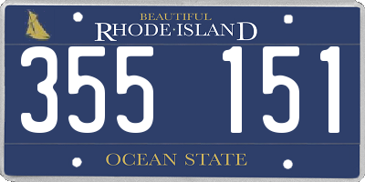 RI license plate 355151