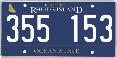 RI license plate 355153