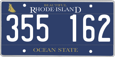 RI license plate 355162