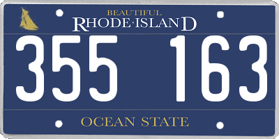 RI license plate 355163