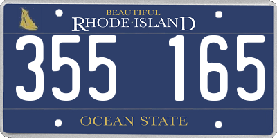 RI license plate 355165