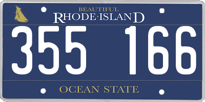 RI license plate 355166