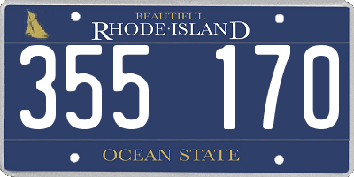 RI license plate 355170