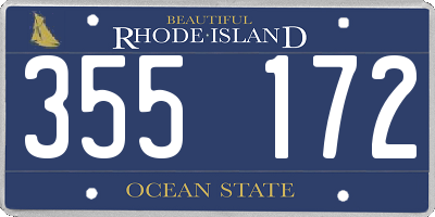 RI license plate 355172