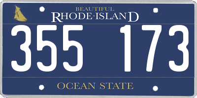 RI license plate 355173