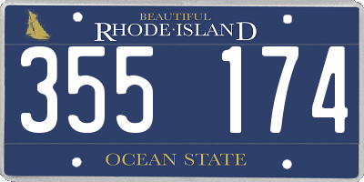 RI license plate 355174