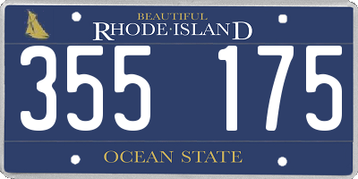RI license plate 355175