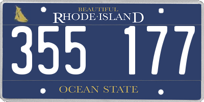 RI license plate 355177