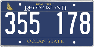 RI license plate 355178