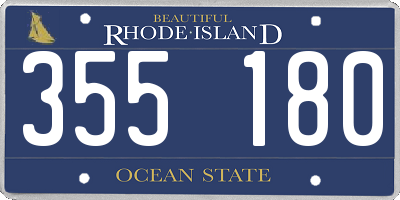 RI license plate 355180
