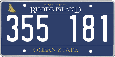 RI license plate 355181