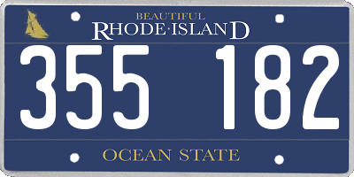 RI license plate 355182