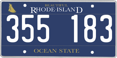 RI license plate 355183