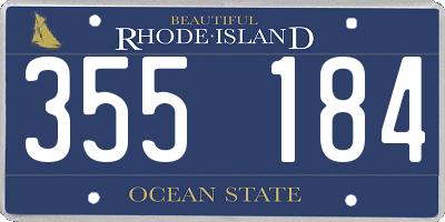 RI license plate 355184