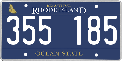 RI license plate 355185