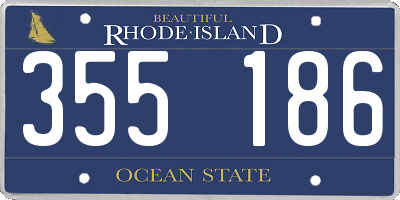 RI license plate 355186