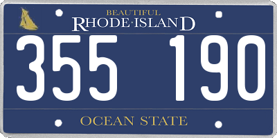 RI license plate 355190