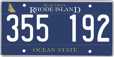 RI license plate 355192