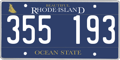 RI license plate 355193