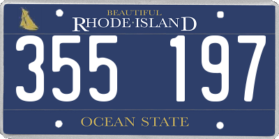 RI license plate 355197