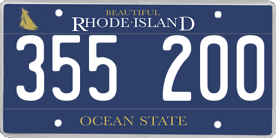 RI license plate 355200