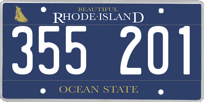RI license plate 355201
