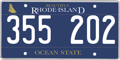 RI license plate 355202