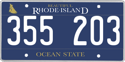 RI license plate 355203