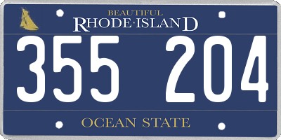 RI license plate 355204