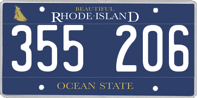 RI license plate 355206