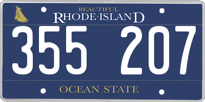 RI license plate 355207